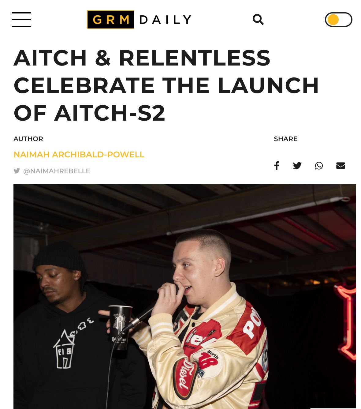 Press coverage for the Aitch-S2 campaign.